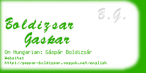 boldizsar gaspar business card