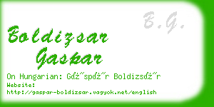 boldizsar gaspar business card
